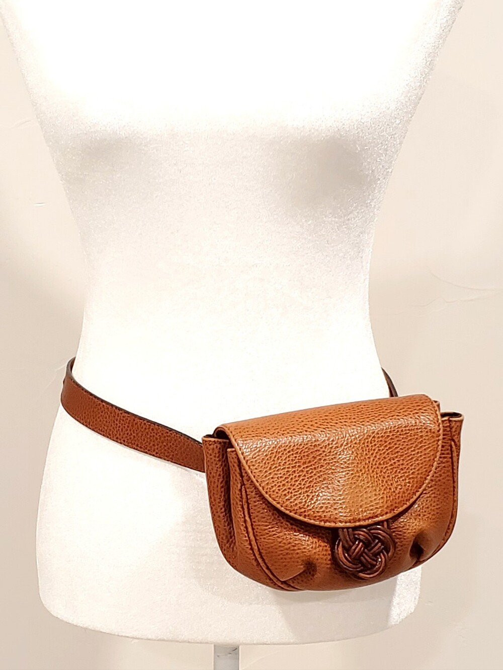 Desmo Italy Luxurious Leather Waist Belt Bag, Textured  British Brown Vtg, EUC - Picture 2 of 16